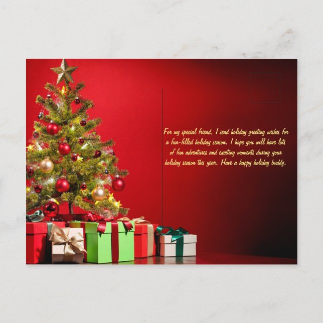 Christmas Post Card, Size: Standard Postcard (Back)