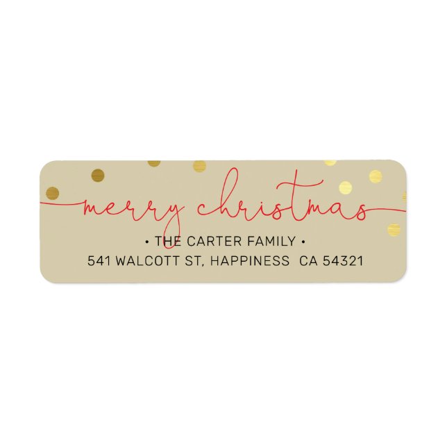 CHRISTMAS POST modern calligraphy merry christmas Label (Front)