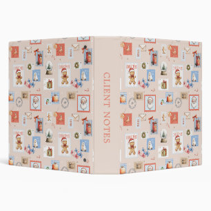 Christmas post Stamps Santa reindeer candy 3 Ring Binder