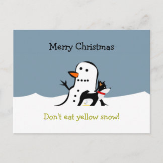 Christmas Postcard - Don't eat yellow snow!