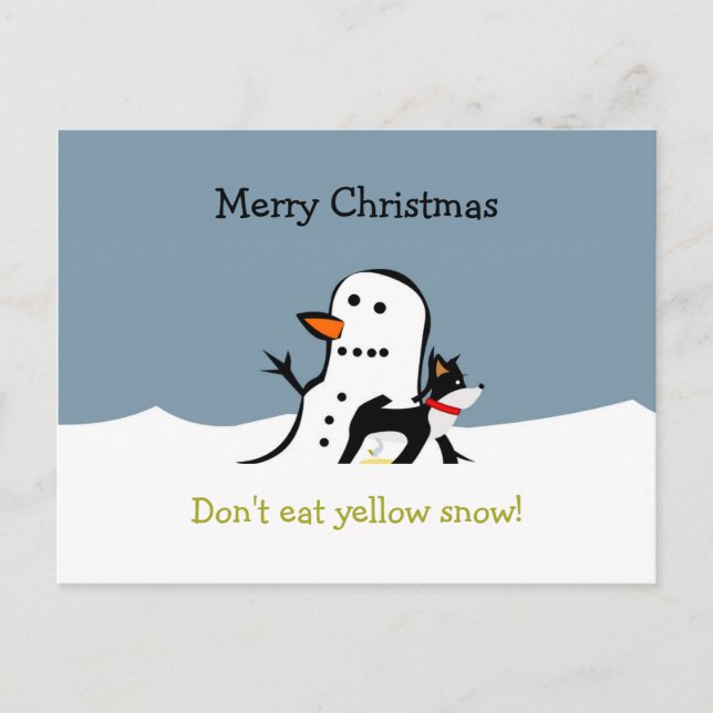 Christmas Postcard - Don't eat yellow snow! (Front)