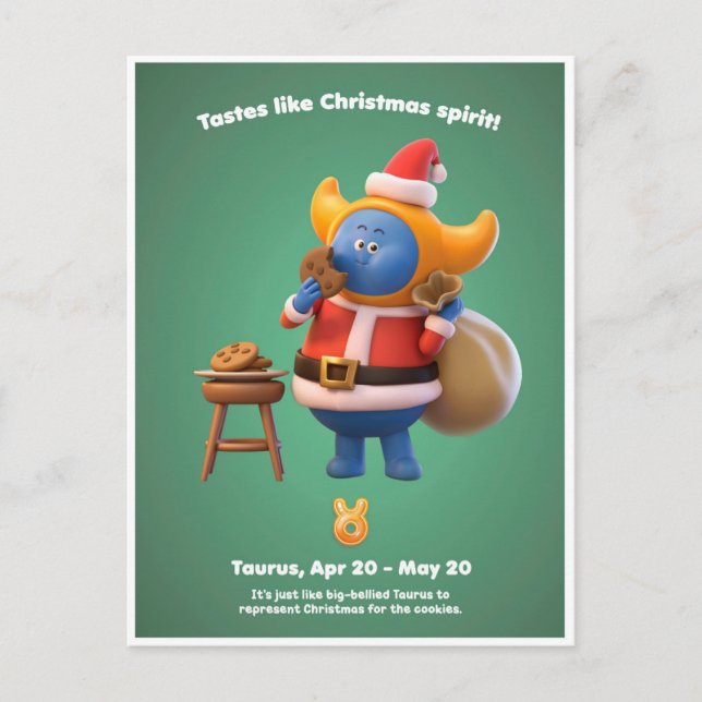 Christmas Postcard for Taurus (Front)