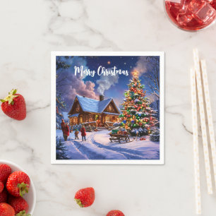 Christmas Postcard Napkins – Festive Holiday
