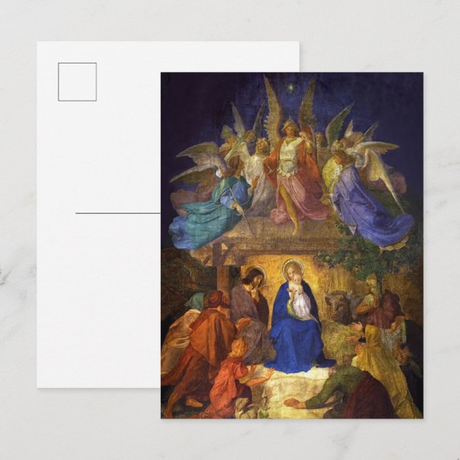 Christmas Postcard Nativity Religious Catholic (Front/Back)