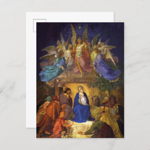 Christmas Postcard Nativity Religious Catholic