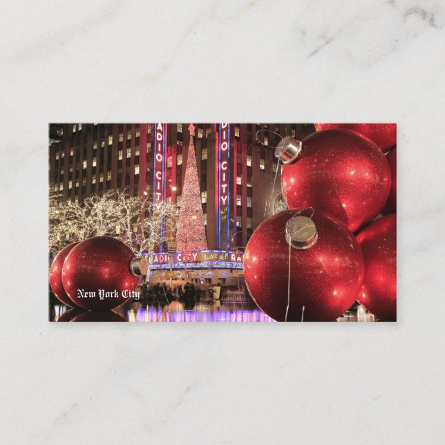Christmas Postcard NYC - New York City Business Card (Front)