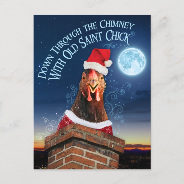 Christmas Postcard - Old Saint Chick (Front)