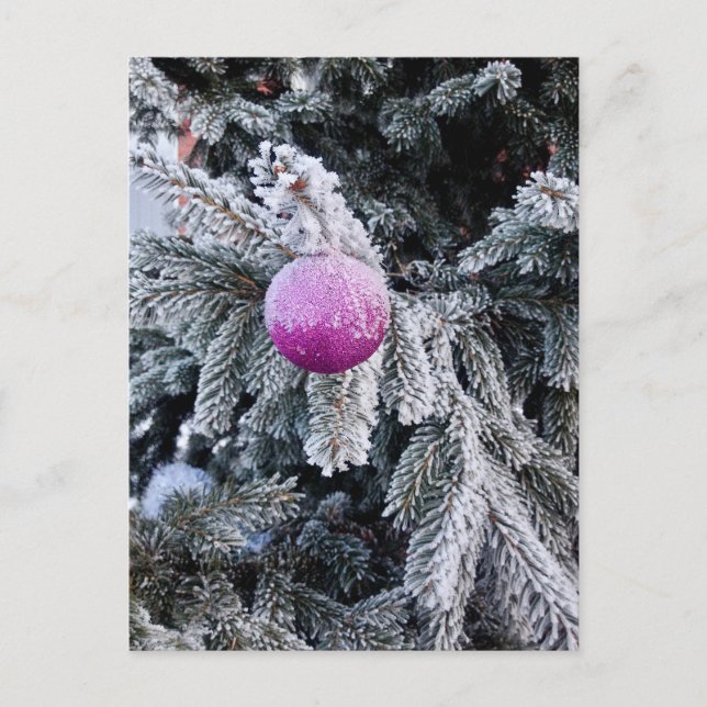 Christmas Postcard with Christmas tree and toy (Front)