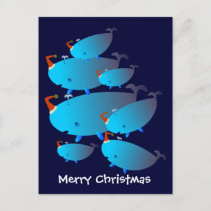 Christmas Postcards: A Whale Family Holiday Postcard