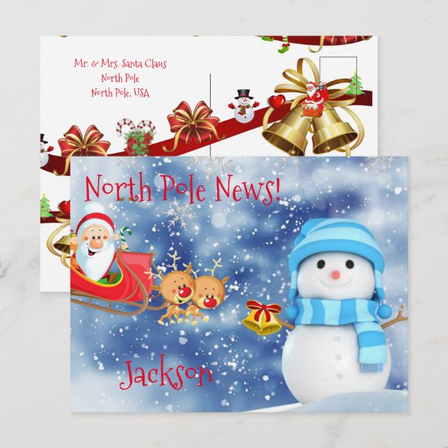 Christmas Postcards North Pole  (Front/Back)