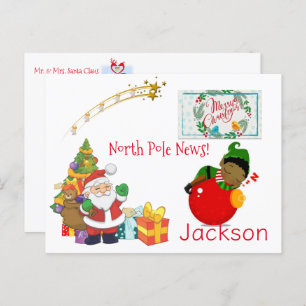 Christmas Postcards North Pole Santa Elf