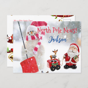 Christmas Postcards North Pole Snowman