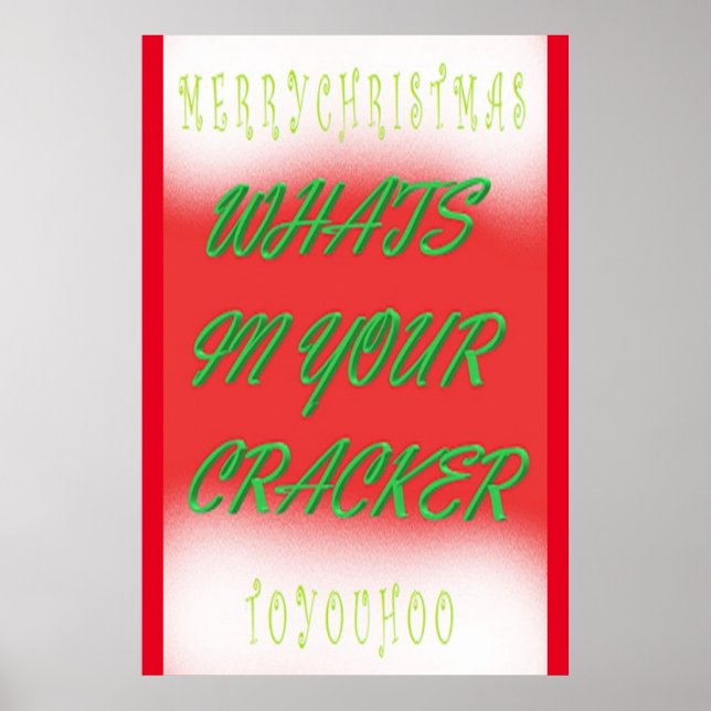 Christmas poster design in green red white text (Front)