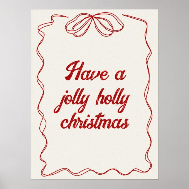 Christmas Poster Modern and Trendy Red  (Front)