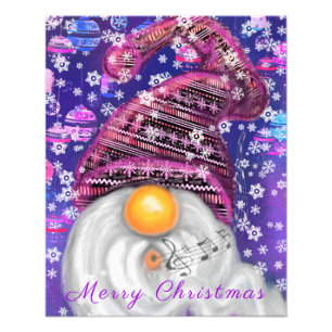 Christmas Poster with Happy Gnome