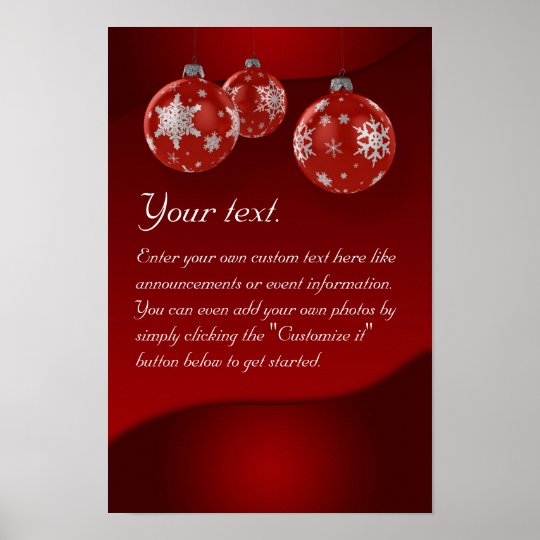 Christmas poster with ornaments