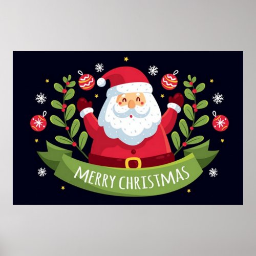 Christmas Poster with Santa
