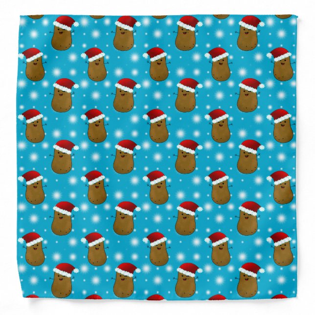 Christmas Potato Wearing A Santa Hat Bandana (Front)