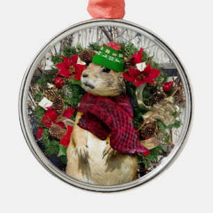 Christmas  Prairie Dog Metal Ornament