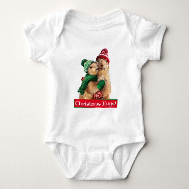Christmas Prairie Dogs Baby Bodysuit (Front)