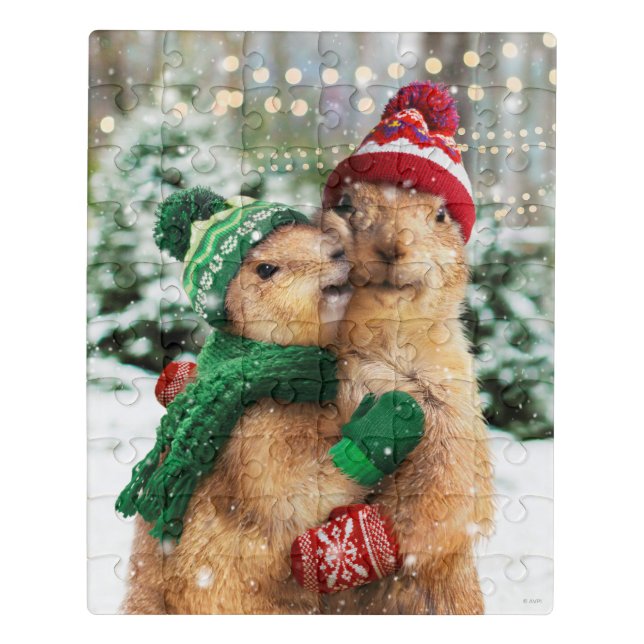 Christmas Prairie Dogs Jigsaw Puzzle (Puzzle Vertical)