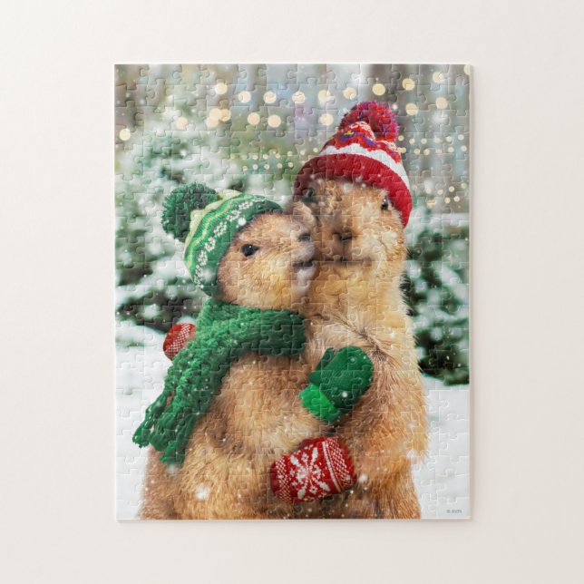 Christmas Prairie Dogs Jigsaw Puzzle (Vertical)