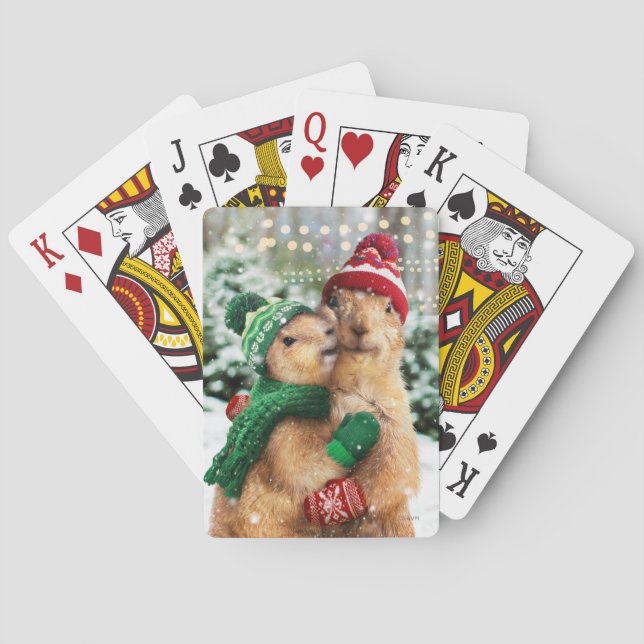 Christmas Prairie Dogs Poker Cards (Back)