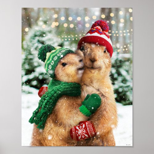Christmas Prairie Dogs Poster