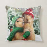 Christmas Prairie Dogs Throw Pillow