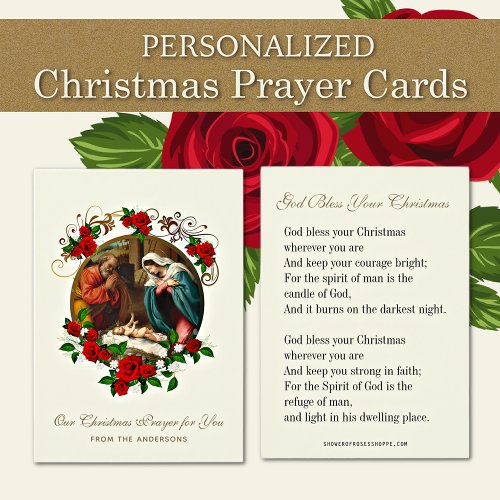 Christmas Prayer Cards Nativity Jesus Mary Joseph 
