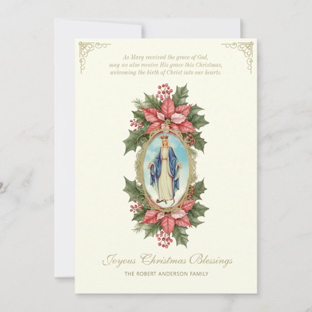 Christmas Prayer For Country Our Lady of Grace  Holiday Card (Front)