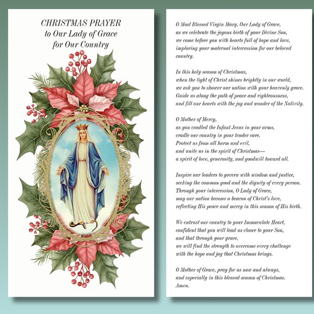 Christmas Prayer Our Lady of Grace Poinsettia (Creator Uploaded)