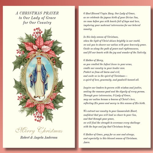 Christmas Prayer Our Lady of Grace Poinsettia