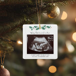 Christmas Pregnancy Announcement Baby Scan Grandma Ceramic Ornament<br><div class="desc">It's always a good time to share this exciting news with your nearest and dearest. Perfect Christmas gift idea for the grandma to be with ultrasound photo. Customize this unique announcement display, add your details and let everyone know about this special news. Great gift for new parents and baby showers....</div>