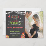 Christmas pregnancy announcement card chalkboard<br><div class="desc">♥ An adorable way to announce your pregnancy! Christmas theme and room for your own picture.</div>