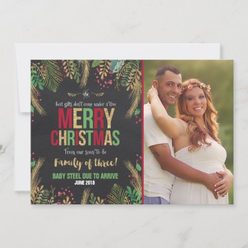 Christmas Pregnancy Announcement Christmas Card