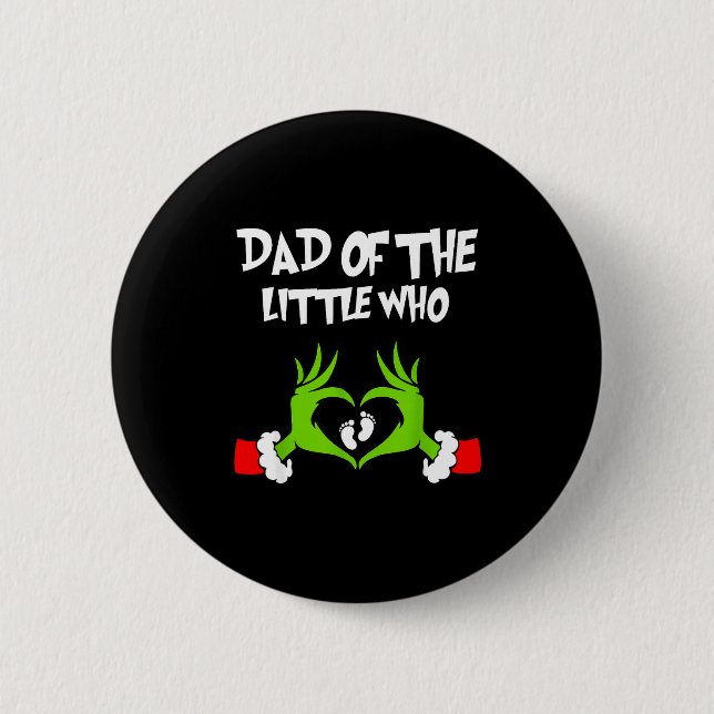 Christmas Pregnancy Announcement Funny Dad Of The  Button (Front)