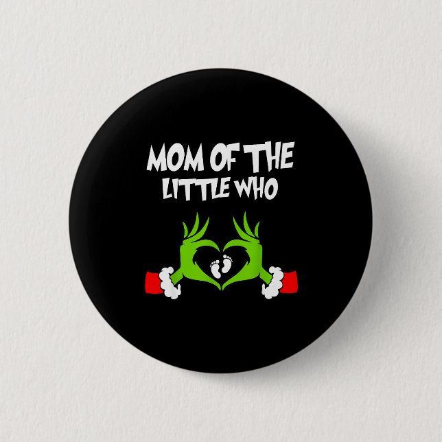 Christmas Pregnancy Announcement Funny Mom Of The  Button (Front)