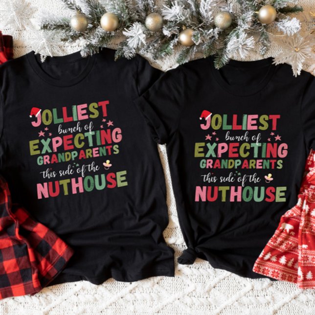 Christmas Pregnancy Announcement Grandparents  T-Shirt (Creator Uploaded)