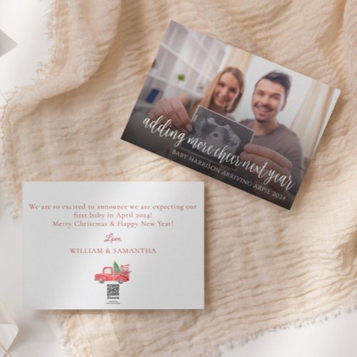 Christmas Pregnancy Announcement Holiday Card
