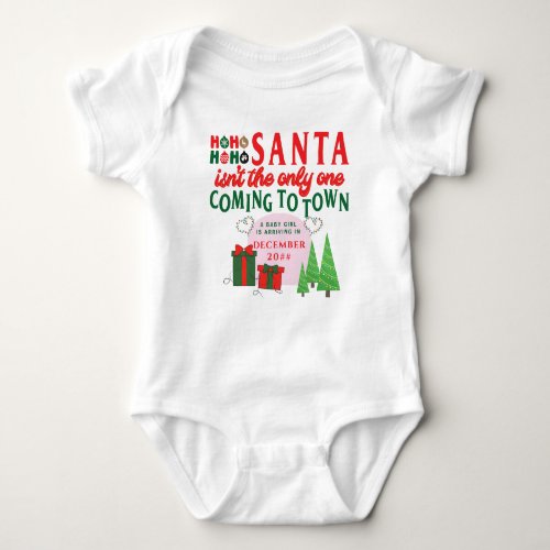 Christmas Pregnancy Announcement Maternity Reveal Baby Bodysuit