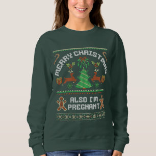 Christmas Pregnancy Announcement Ugly XmasSweater  Sweatshirt