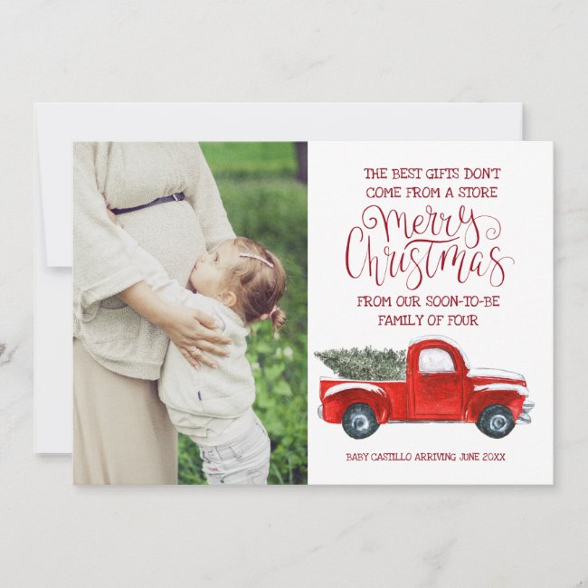 Christmas Pregnancy Announcement - Vintage Truck