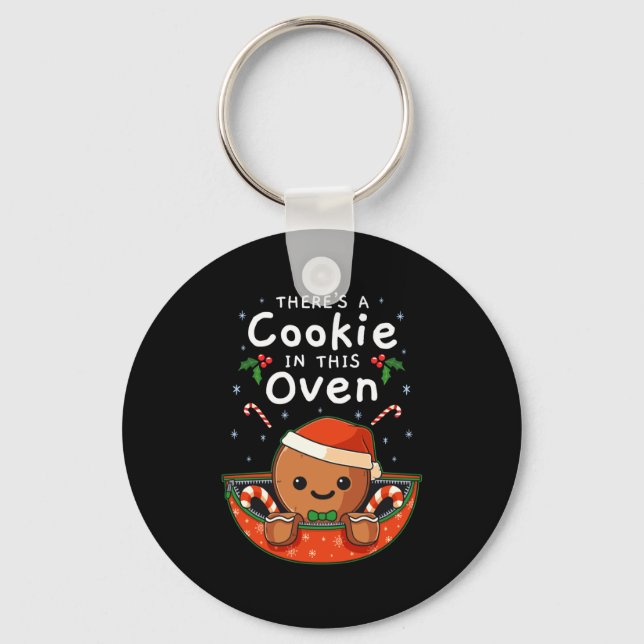 Christmas Pregnancy Gingerbread Man Baby Cookie In Keychain (Front)