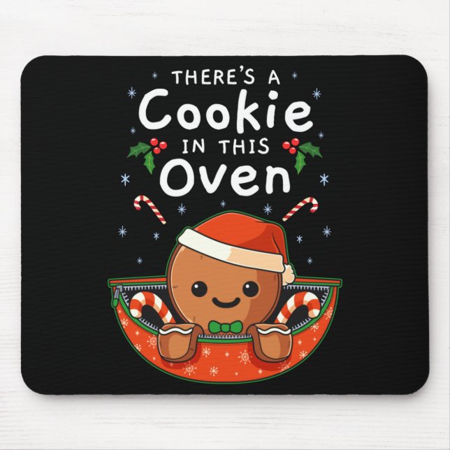 Christmas Pregnancy Gingerbread Man Baby Cookie In Mouse Pad (Front)