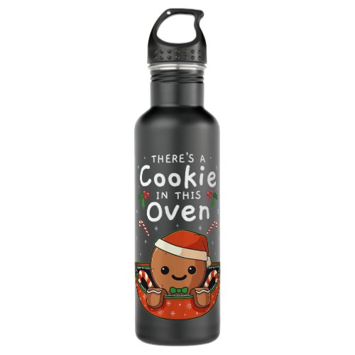 Christmas Pregnancy Gingerbread Man Baby Cookie In Stainless Steel Water Bottle