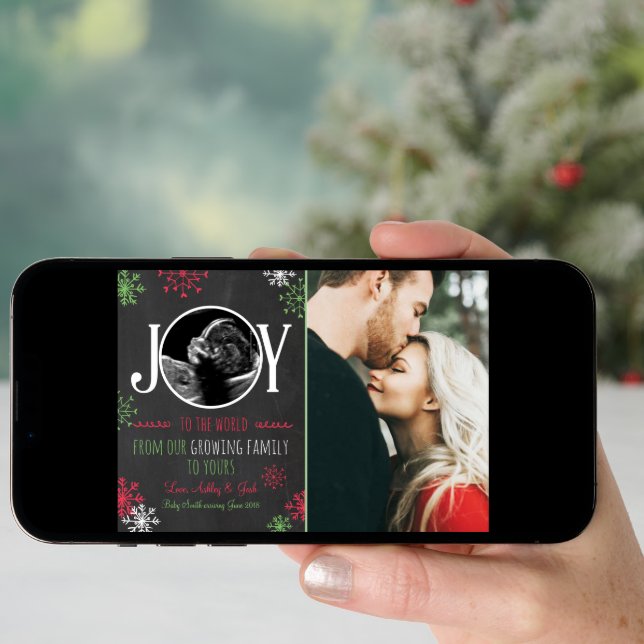 Christmas pregnancy ultrasound announcement Joy (Front Digital)