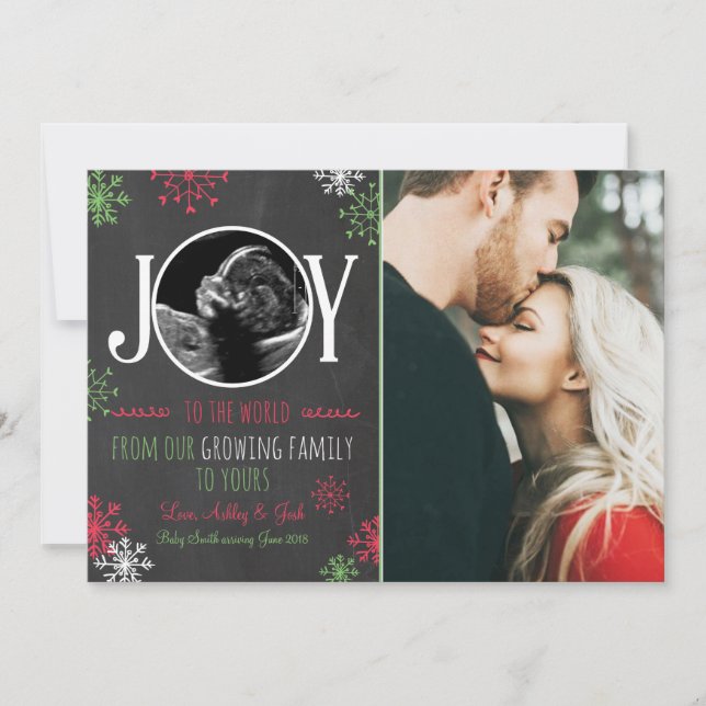 Christmas pregnancy ultrasound announcement Joy (Front)