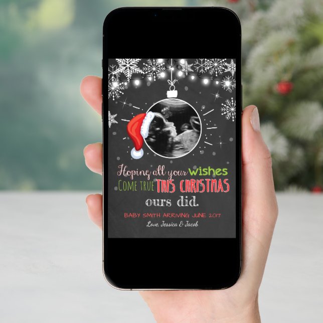 Christmas pregnancy ultrasound announcement Joy (Front Digital)