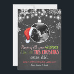 Christmas pregnancy ultrasound announcement Joy<br><div class="desc">♥ An adorable way to announce your pregnancy! You can add your own ultrasound and move the santa hat to the right position by clicking the "customize it" button.</div>